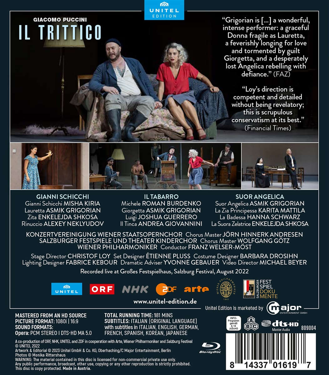 Blu Ray Puccini Il Trittico Loja Cl Ssicos