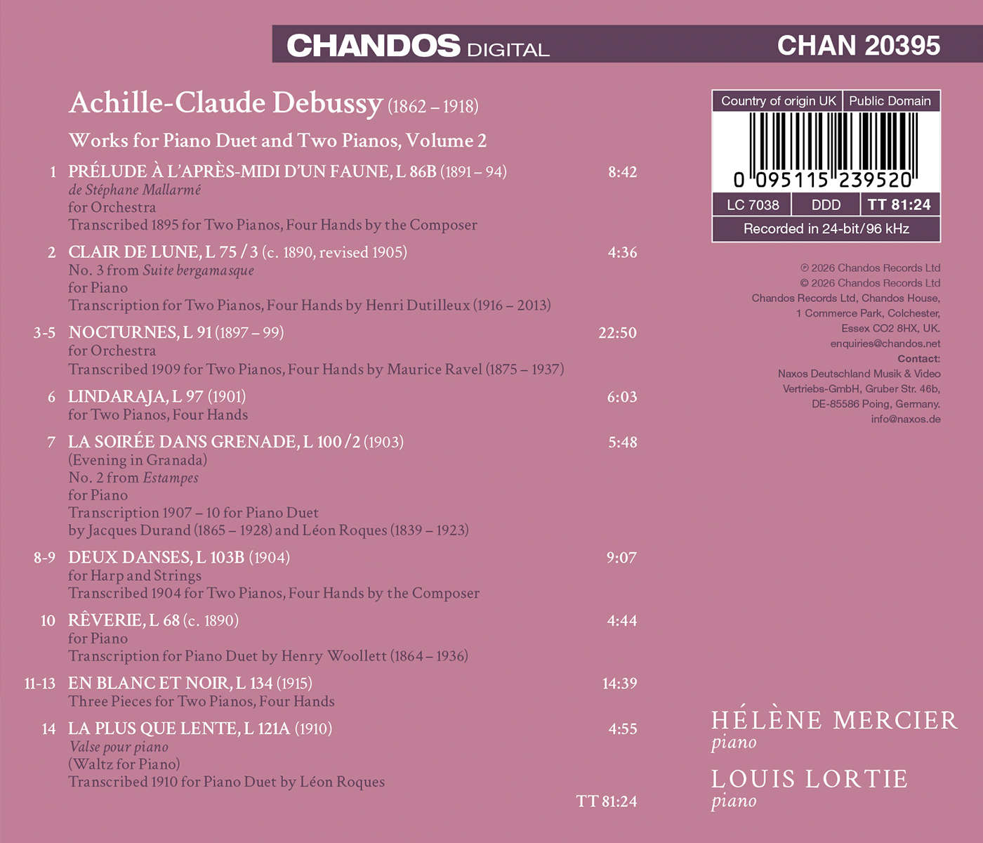 Claude Debussy: Piano Duets, Vol. 2 - Imagem 2